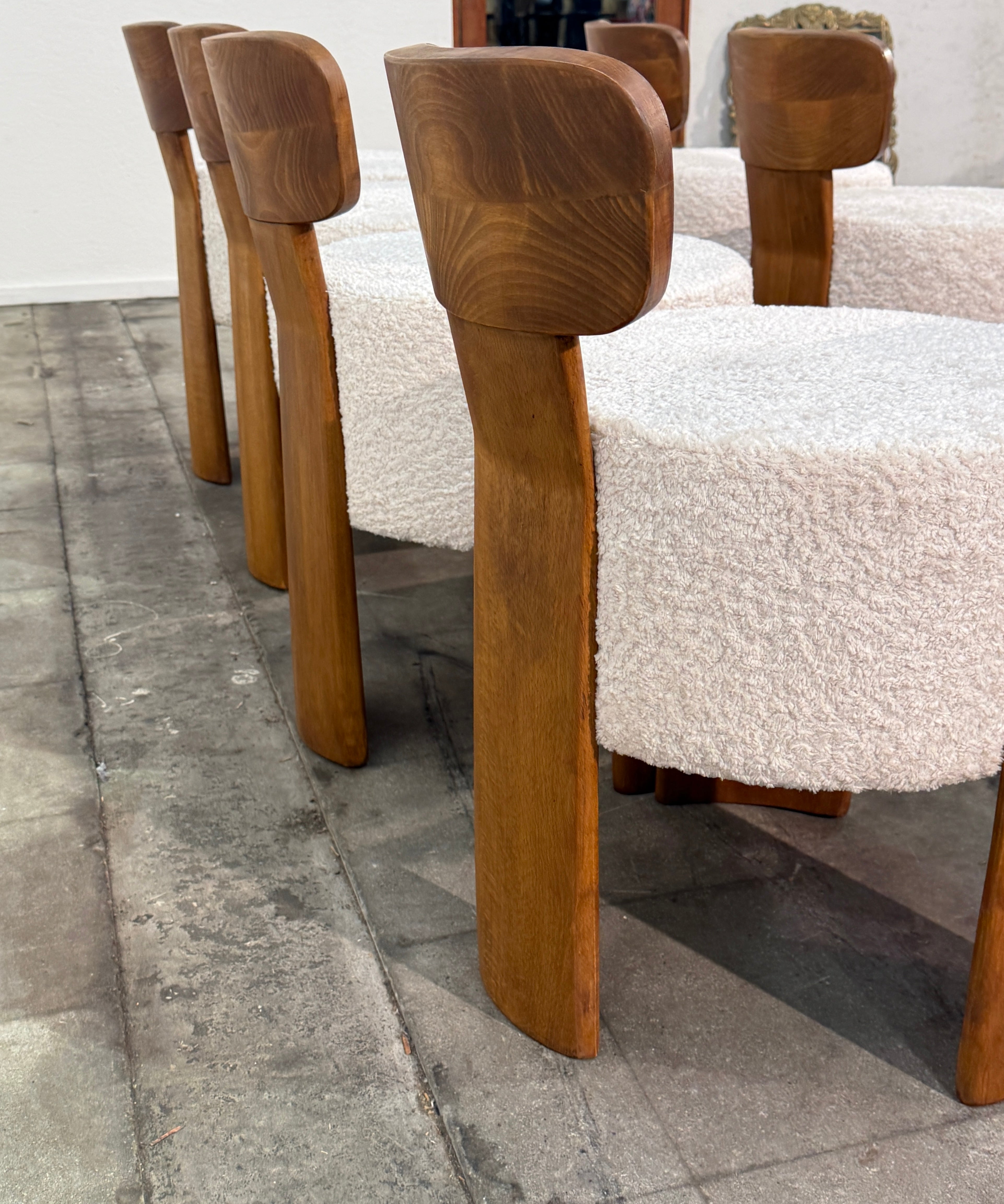 Set of Eight Reupholstered Chairs, Mid-Century Style