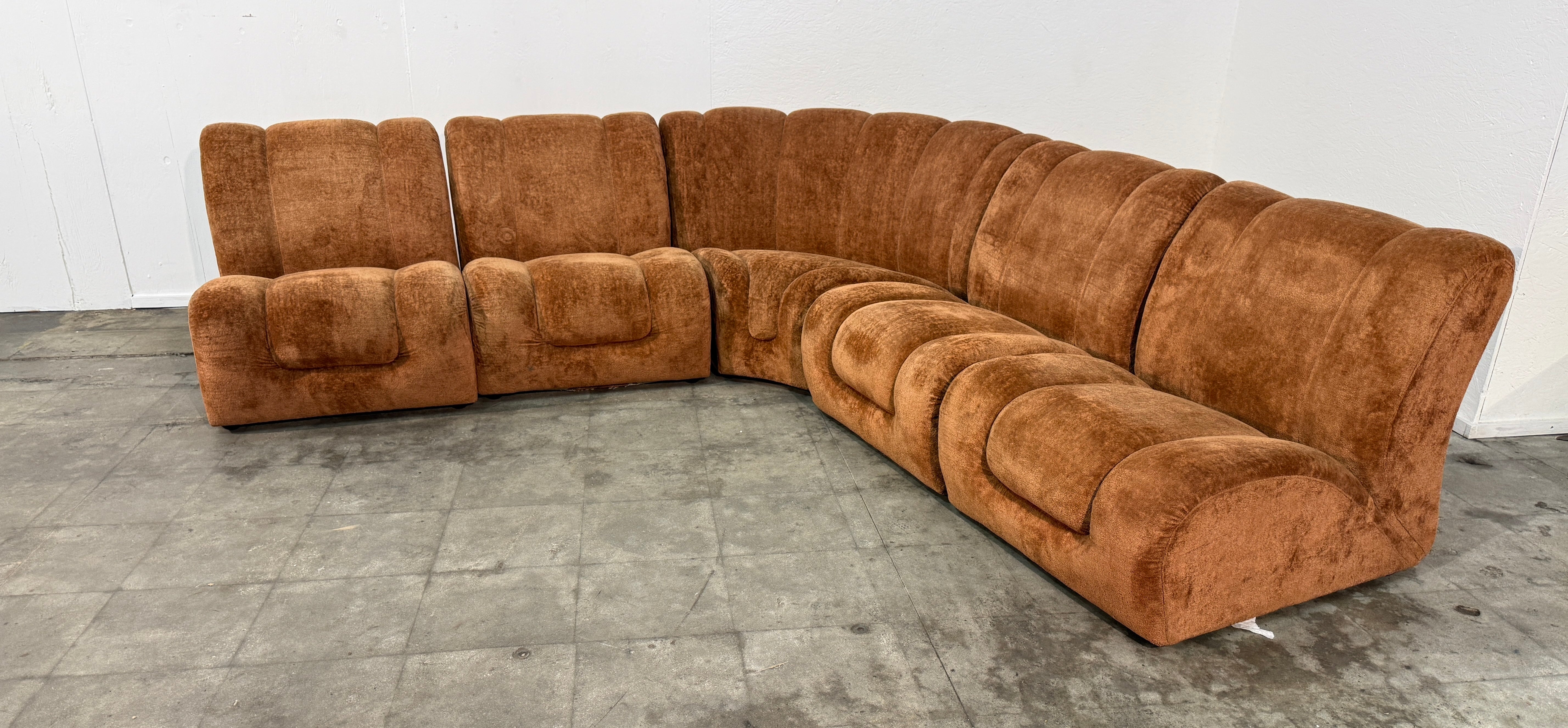 Italian Modular Sofa By Claudio Vagnoni, Five-Seat Configuration, 1970s