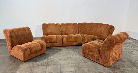 Italian Modular Sofa By Claudio Vagnoni, Five-Seat Configuration, 1970s
