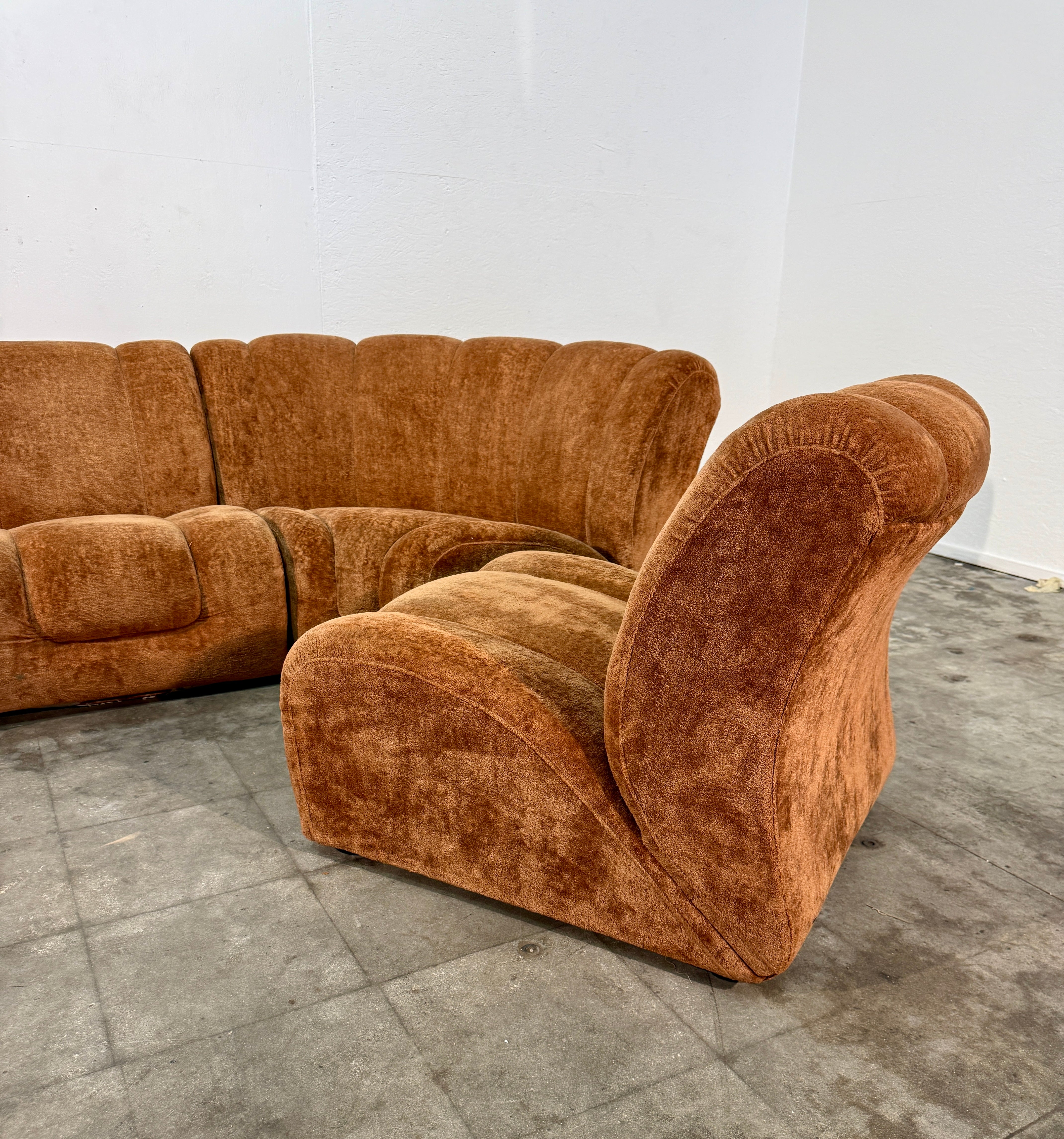 Italian Modular Sofa By Claudio Vagnoni, Five-Seat Configuration, 1970s