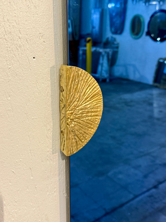 Pair of Blue Glass Wall Mirrors by Angelo Brotto, Italy, 1970s