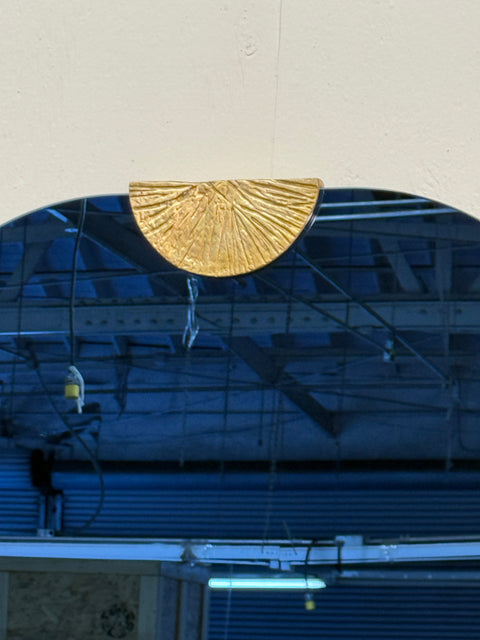 Blue Glass Wall Mirror by Angelo Brotto, Italy, 1970s