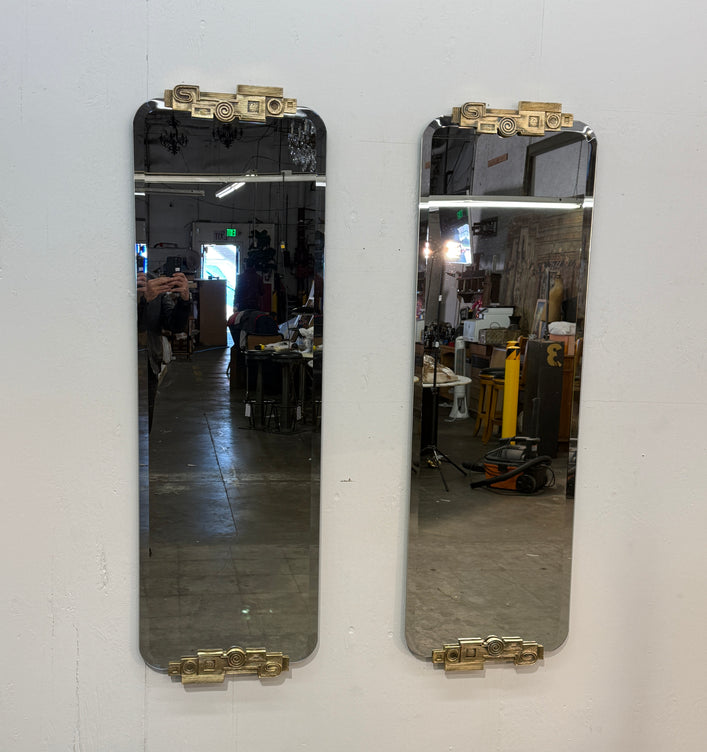 Angelo Brotto Gilt Metal Wall Mirror, 1970s