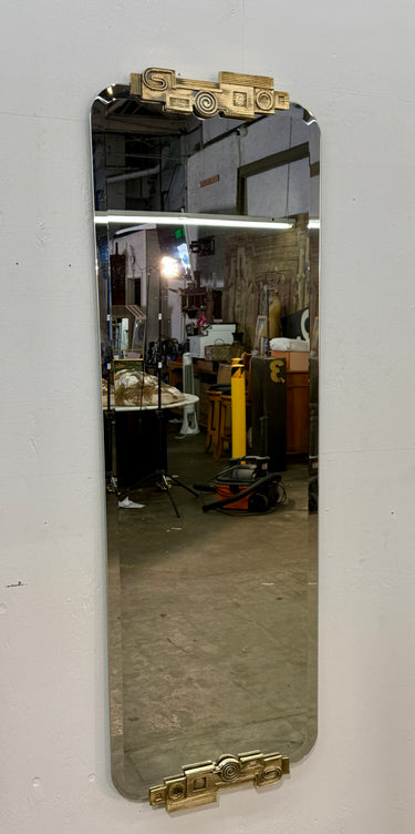 Angelo Brotto Gilt Metal Wall Mirror, 1970s