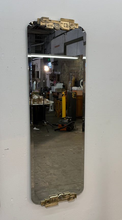 Angelo Brotto Gilt Metal Wall Mirror, 1970s