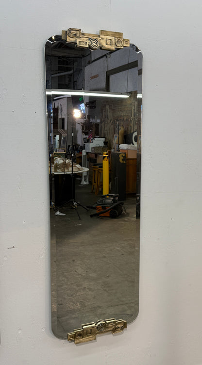 Angelo Brotto Gilt Metal Wall Mirror, 1970s