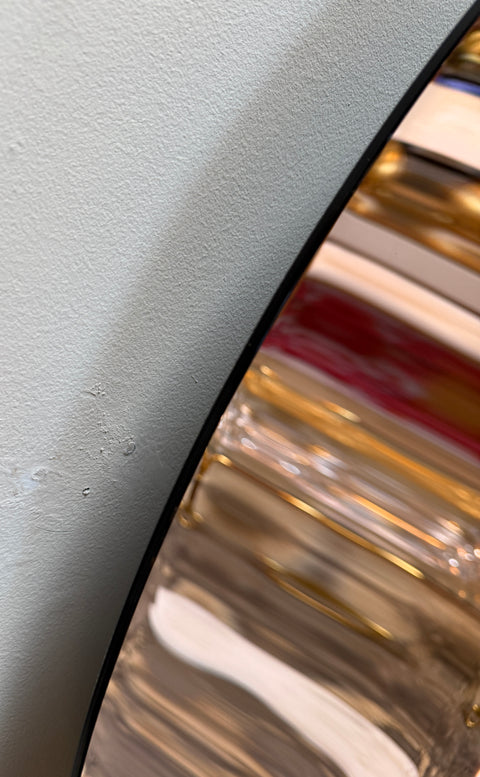 Rose Gold Convex Mirror, 1970s