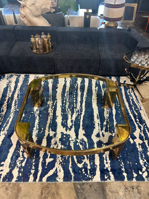 Italian Mid-Century Modern Brass Coffee Table