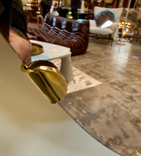 Rose Gold Convex Mirror, 1970s