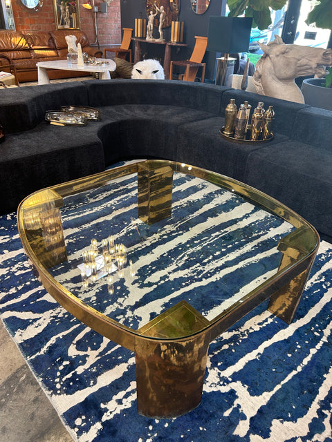 Italian Mid-Century Modern Brass Coffee Table