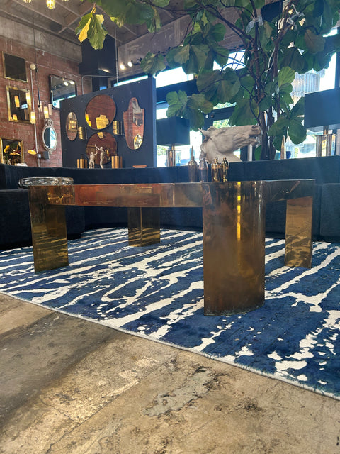 Italian Mid-Century Modern Brass Coffee Table