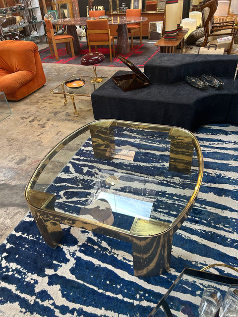 Italian Mid-Century Modern Brass Coffee Table