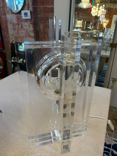 Table Lamp in Acrylic by Sandro Petti for Maison Jansen, 1970