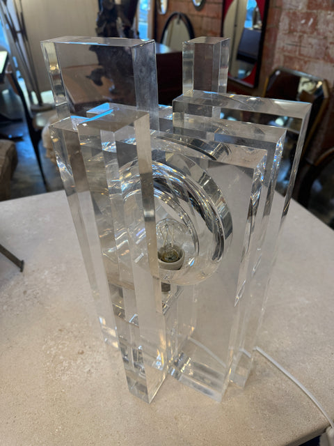 Table Lamp in Acrylic by Sandro Petti for Maison Jansen, 1970