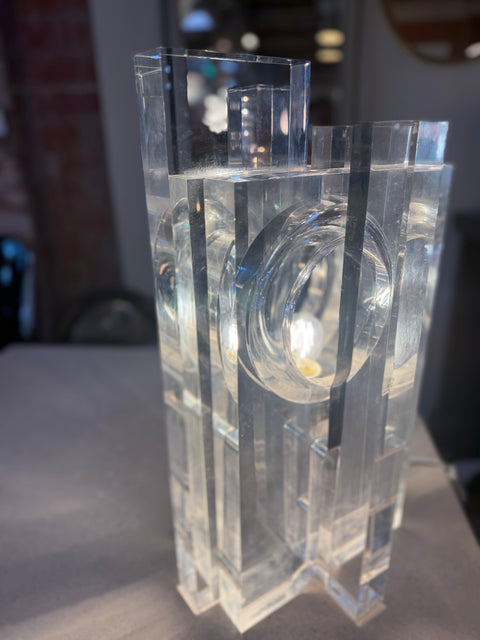 Table Lamp in Acrylic by Sandro Petti for Maison Jansen, 1970