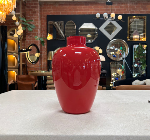 Mid Century Italian Red Vase By Venini 1960s