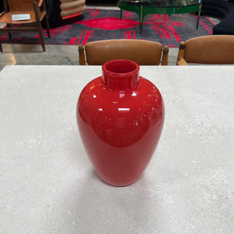 Mid Century Italian Red Vase By Venini 1960s