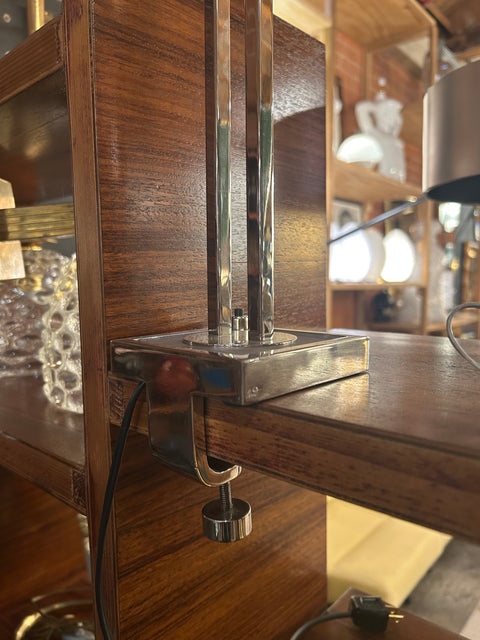 Mid-Century Modern Chrome Clamp-On Adjustable Desk Lamp