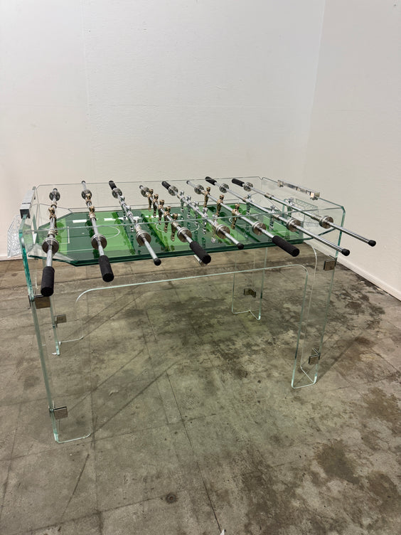 Vintage Lucite & Crystal Glass Foosball Table, Italy, 1970s