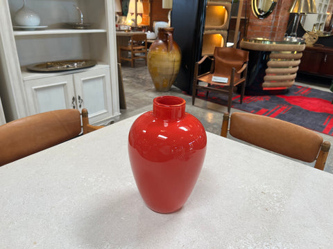 Mid Century Italian Red Vase By Venini 1960s