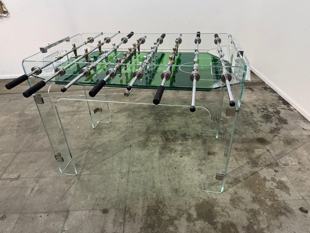 Vintage Lucite & Crystal Glass Foosball Table, Italy, 1970s