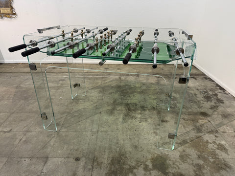Vintage Lucite & Crystal Glass Foosball Table, Italy, 1970s