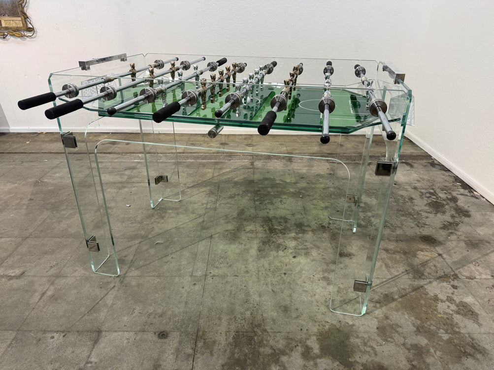 Vintage Lucite & Crystal Glass Foosball Table, Italy, 1970s