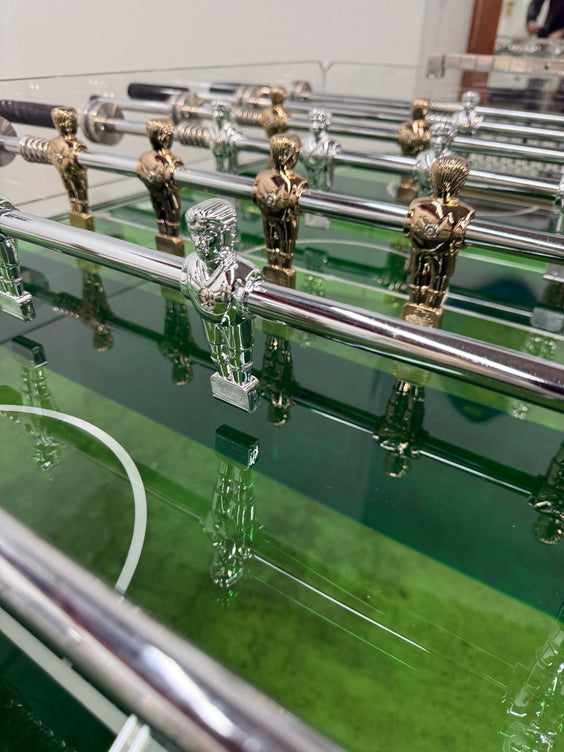 Vintage Lucite & Crystal Glass Foosball Table, Italy, 1970s