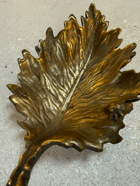 Vintage Brass Maple Leaf Dish / Catchall Bowl