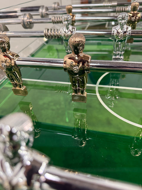 Vintage Lucite & Crystal Glass Foosball Table, Italy, 1970s