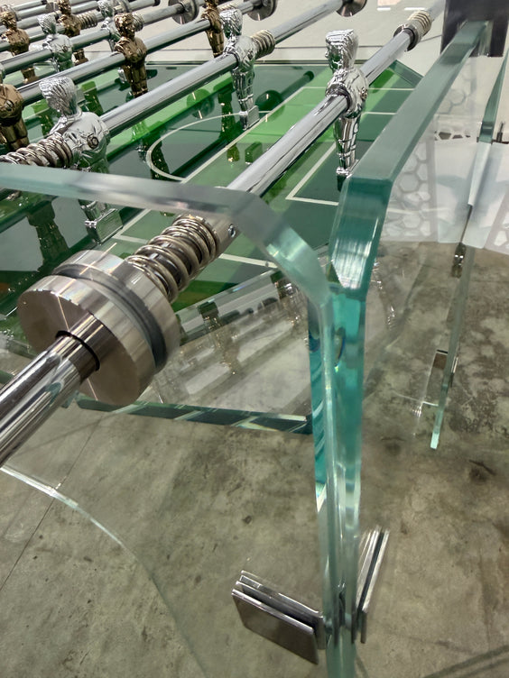 Vintage Lucite & Crystal Glass Foosball Table, Italy, 1970s