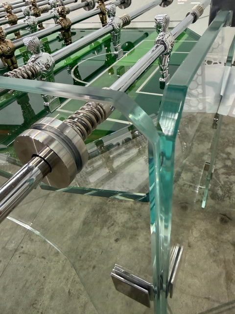 Vintage Lucite & Crystal Glass Foosball Table, Italy, 1970s