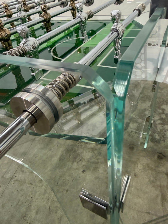 Vintage Lucite & Crystal Glass Foosball Table, Italy, 1970s