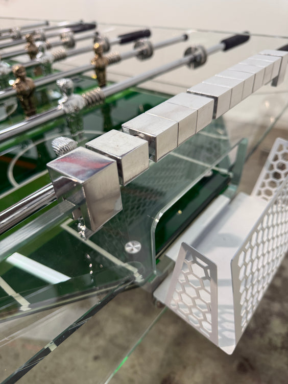 Vintage Lucite & Crystal Glass Foosball Table, Italy, 1970s