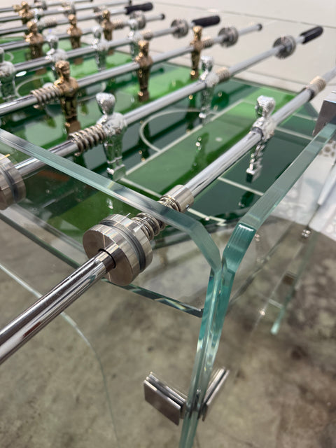Vintage Lucite & Crystal Glass Foosball Table, Italy, 1970s