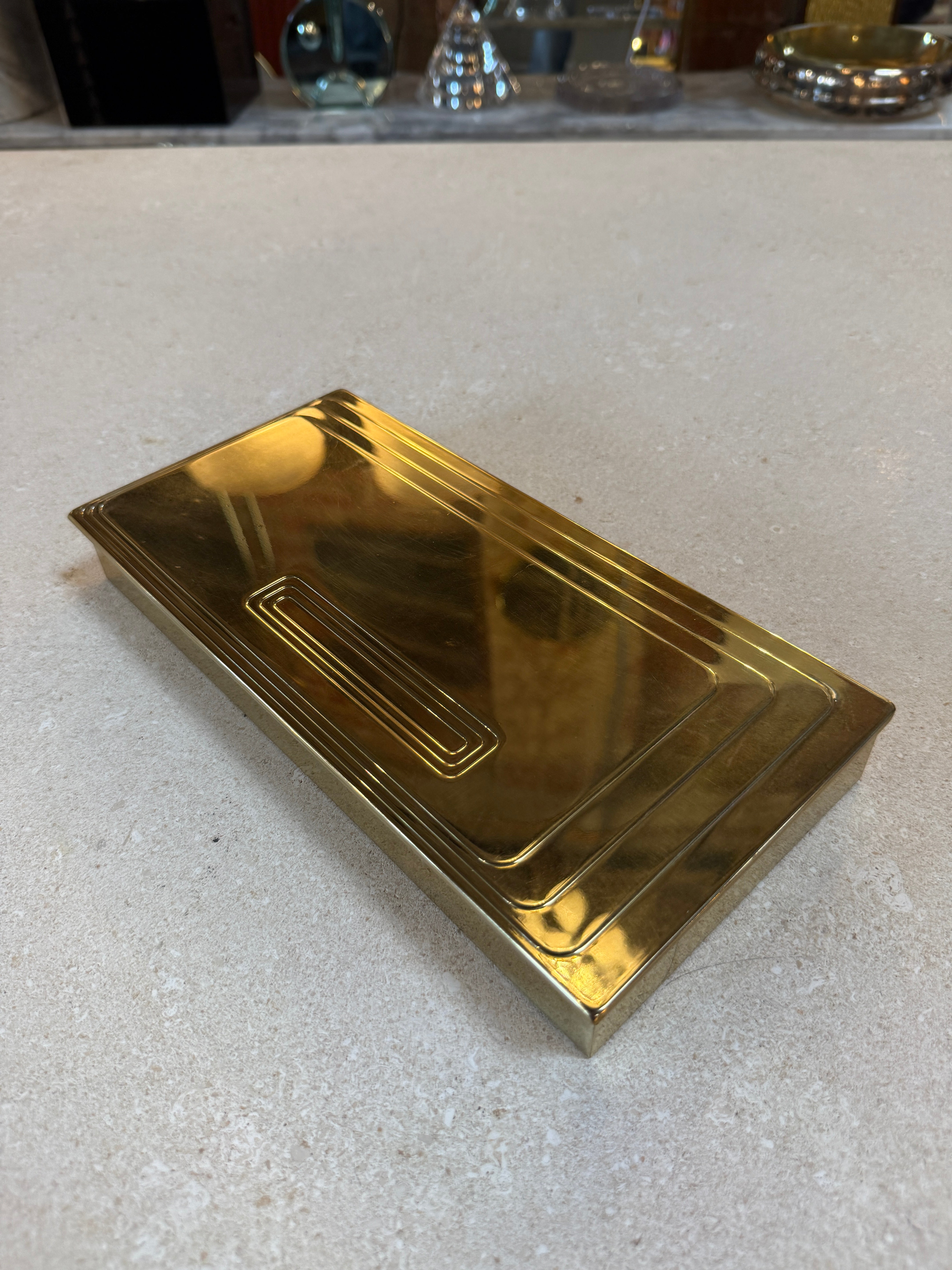 Vintage Brass Rectangular Lidded Box