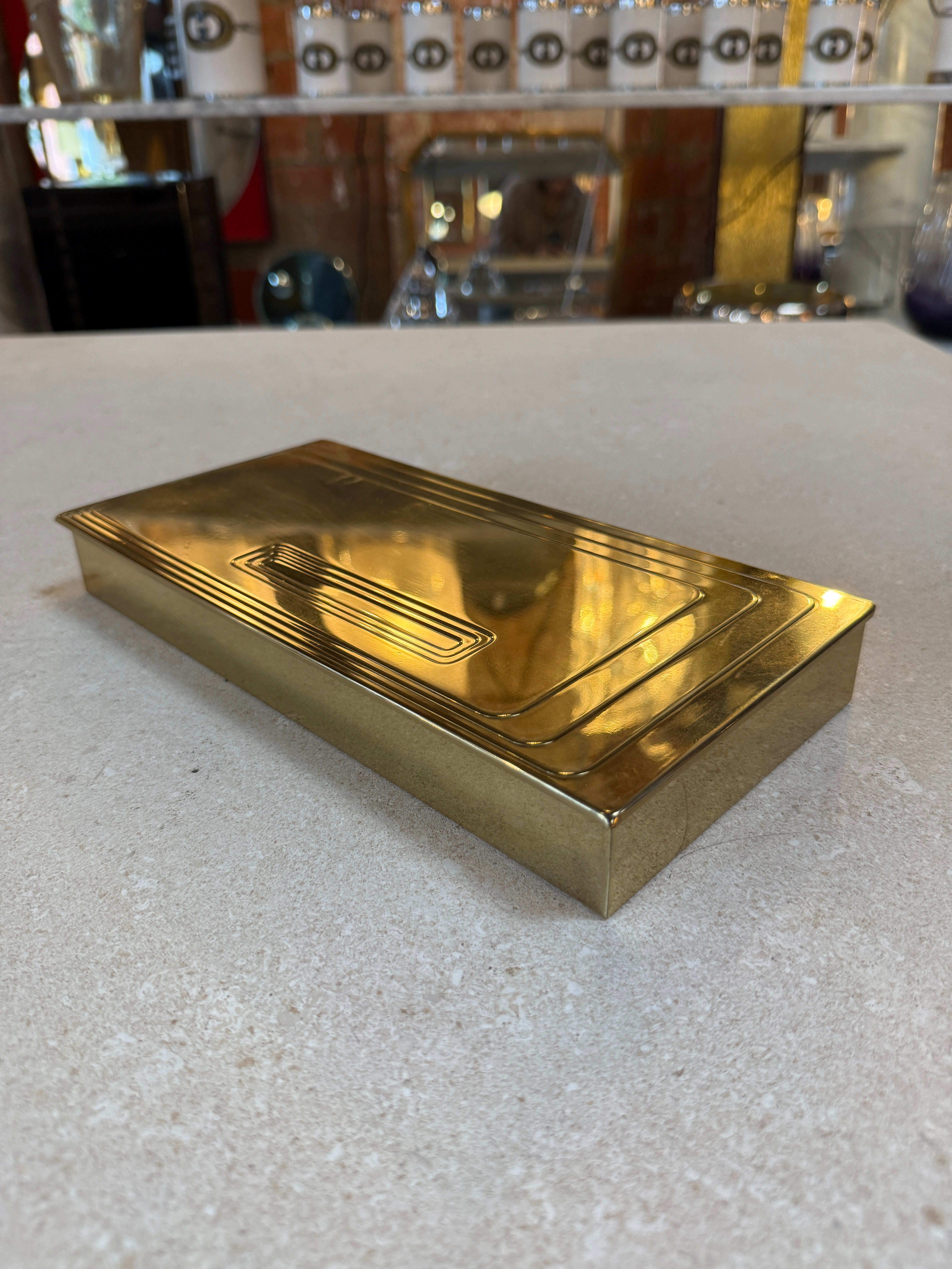 Vintage Brass Rectangular Lidded Box