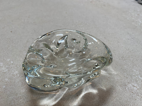 Vintage Decorative Small Glass Shell Bowl 1960s