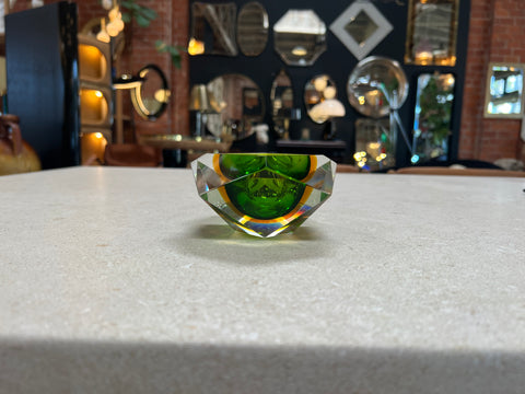 Beautiful Italian Submerged Green Glass Ashtray 1960s