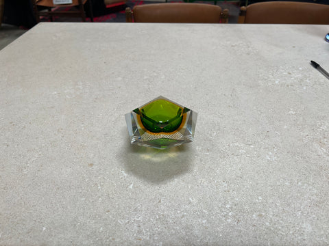 Beautiful Italian Submerged Green Glass Ashtray 1960s