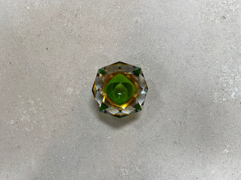 Beautiful Italian Submerged Green Glass Ashtray 1960s
