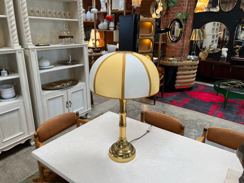 Mid Century Italian Fully Brass Table Lamp 1970s