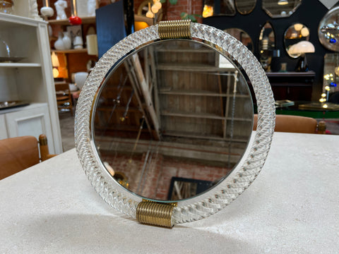 Vintage Italian Murano Round Table Mirror 1960s