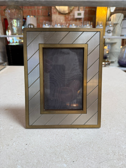 Christofle Selection Silver-Plated Photo Frame with Brass Accents