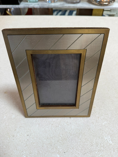 Christofle Selection Silver-Plated Photo Frame with Brass Accents