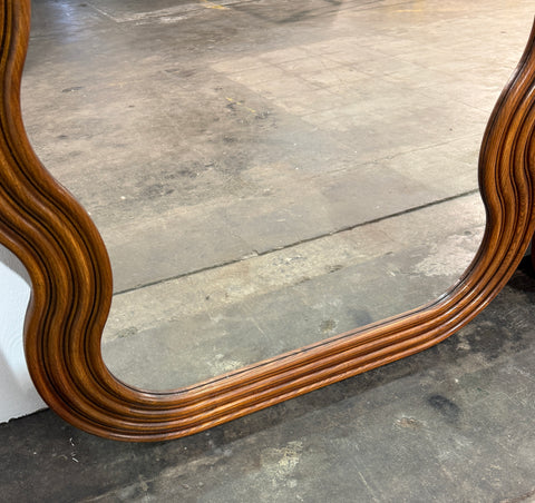 Large Mid-Century Modern Wave-Frame Mirror