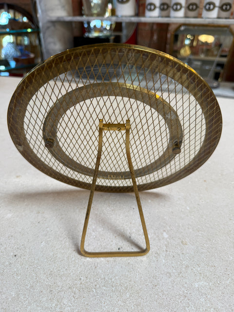 Vintage Brass & Glass Mesh Photo Frame