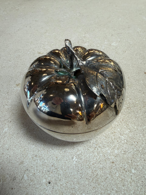 Vintage Silverplate Tomato Form Lidded Bowl