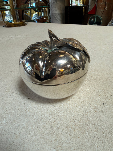 Vintage Silverplate Tomato Form Lidded Bowl