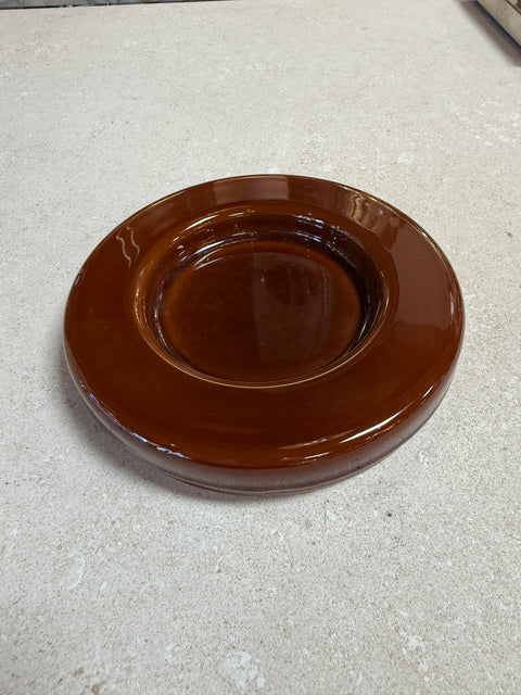 Vintage Amber Metal Lidded Box with Insert